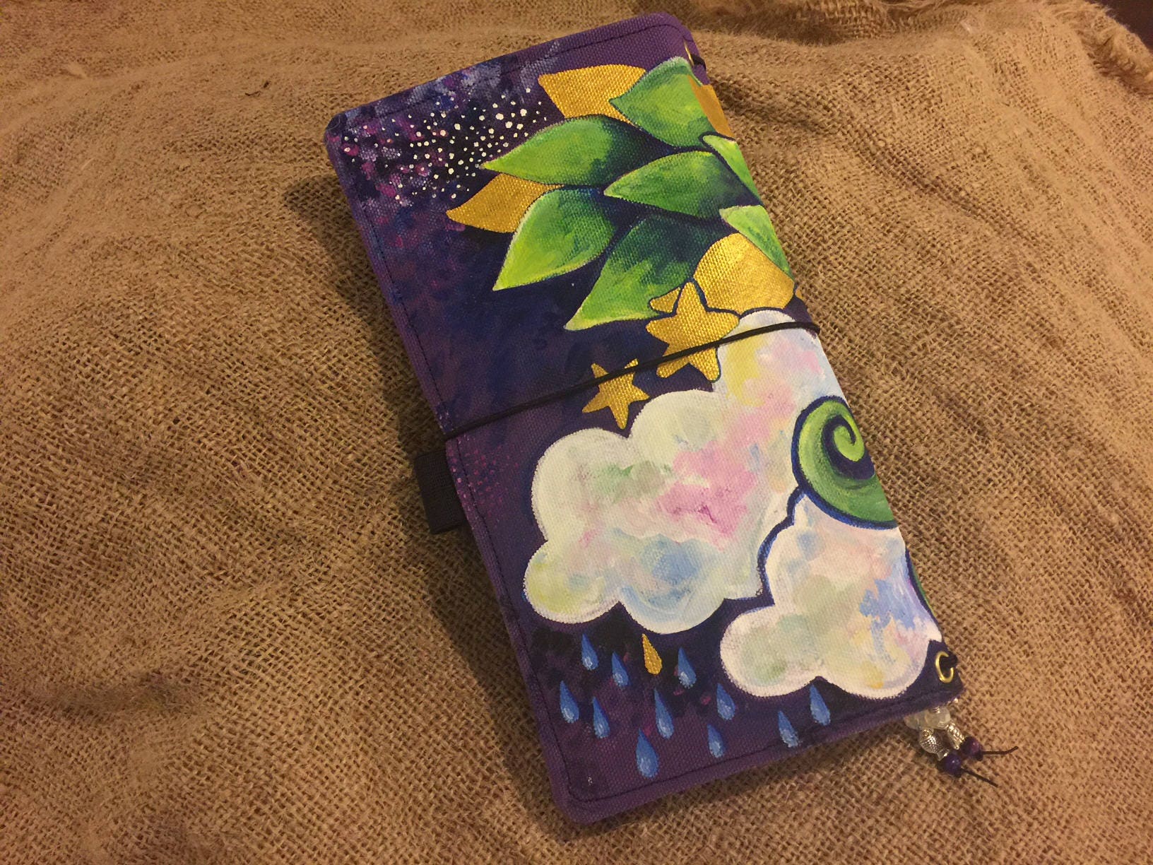 Handcrafted canvas journal for use in planning, traveling, journaling