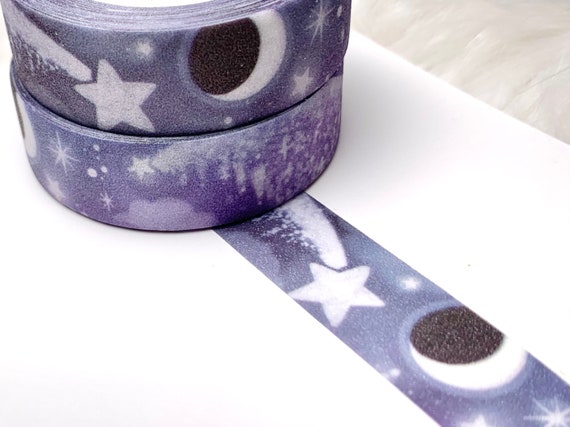 Original washi tape design glitter moon and shooting stars washi tape in full color
