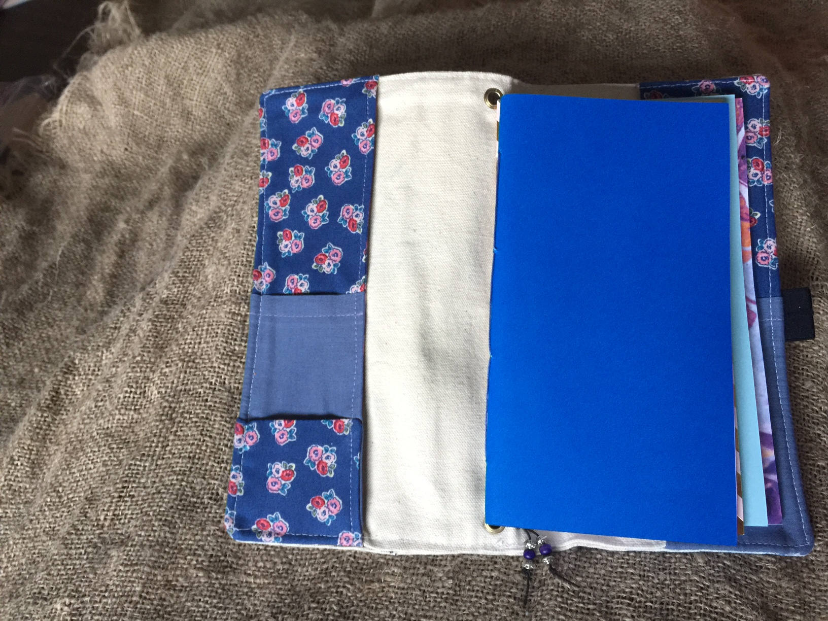 Handcrafted canvas journal for use in planning, traveling, journaling