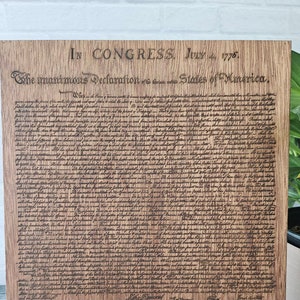 Declaration of Independence, unique gifts