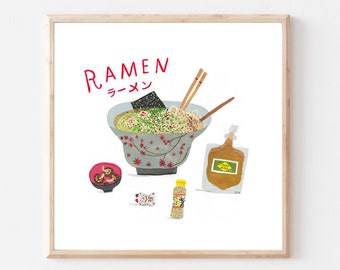 Impression giclée de ramen 20 x 20 cm