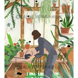 Succulent House Botanical Greenhouse A4 Giclée Print image 2