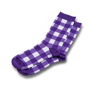 Premium Bamboo Socks / Eco-friendly Socks / Wedding Socks / Fancy Socks / Checkered Socks / Purple socks / Fathers Day Gift / Fashion Socks