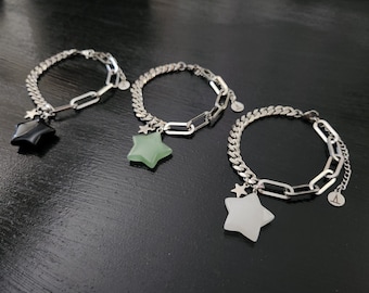 Shooting Star Mixed Chain Charm Bracelet