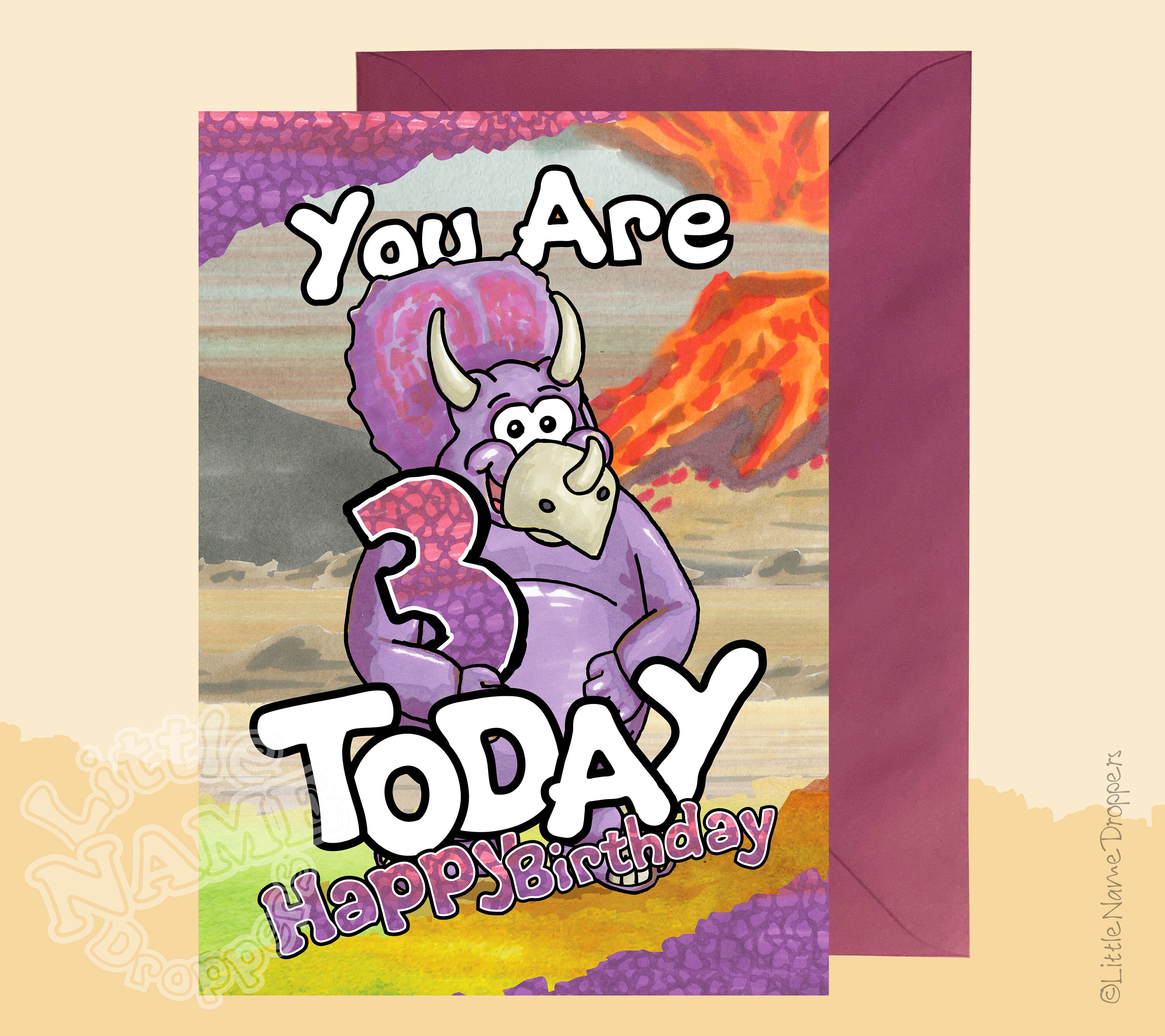 Dinosaur Cartoon A5 Birthday Card Hand Drawn Purple - Etsy Dinosaur Cartoon A5 Birthday Card Hand Drawn Purple - Etsy