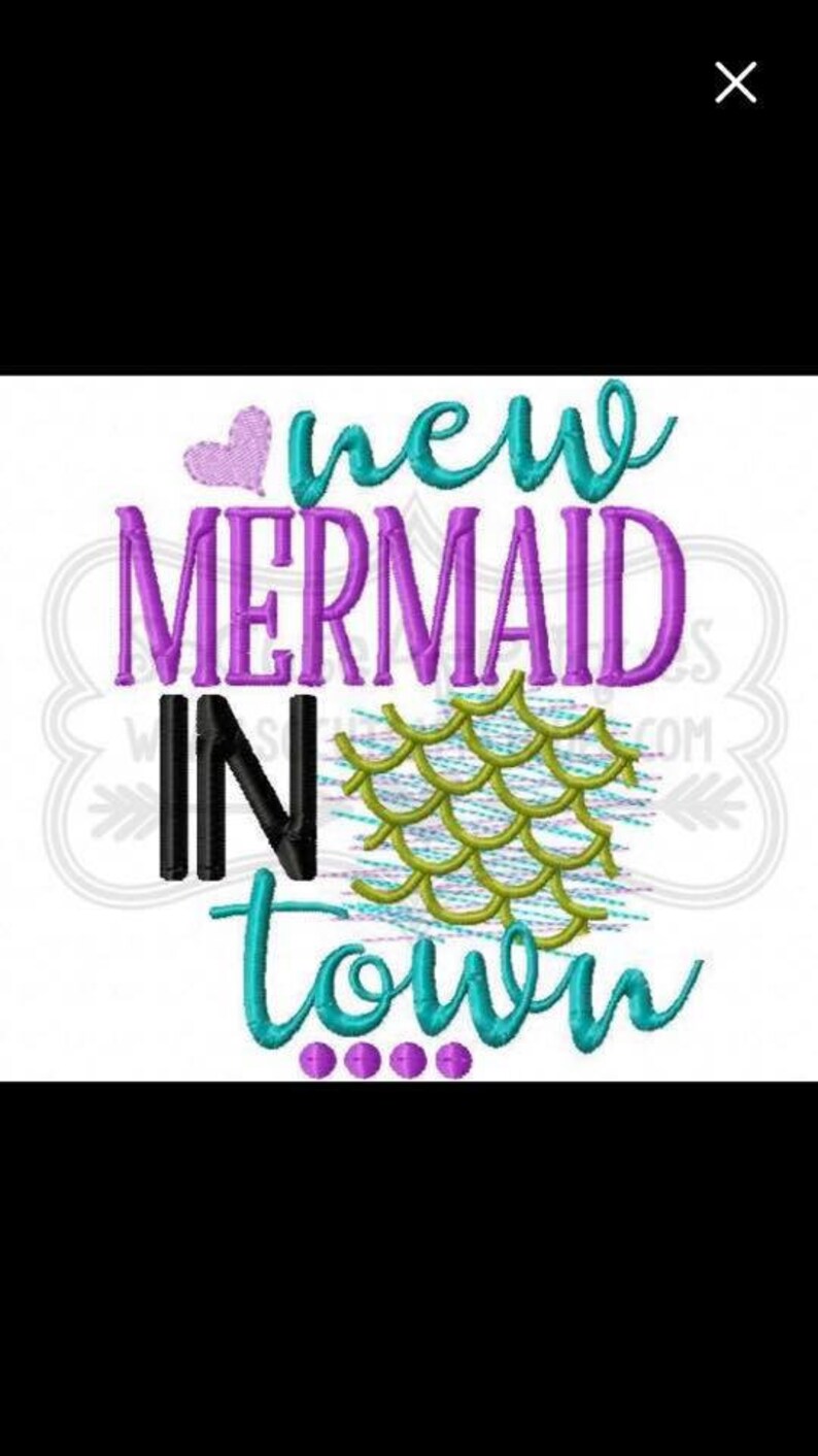 Beach Ocean SAMPLE SALE- New Mermaid in Town Salty Air Embroidered Bodysuit Summer Mermaid Tail Mermaid Embroidered Shirt