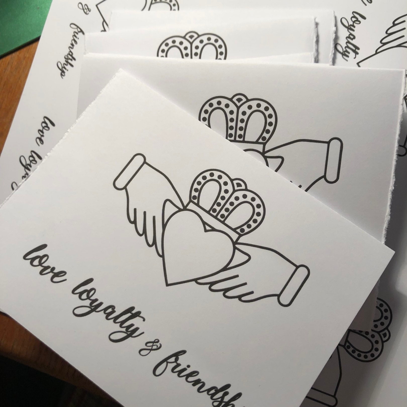 Notecards, LARGE Size CLADDAGH, Love, Loyalty, Friendship, Ireland ...
