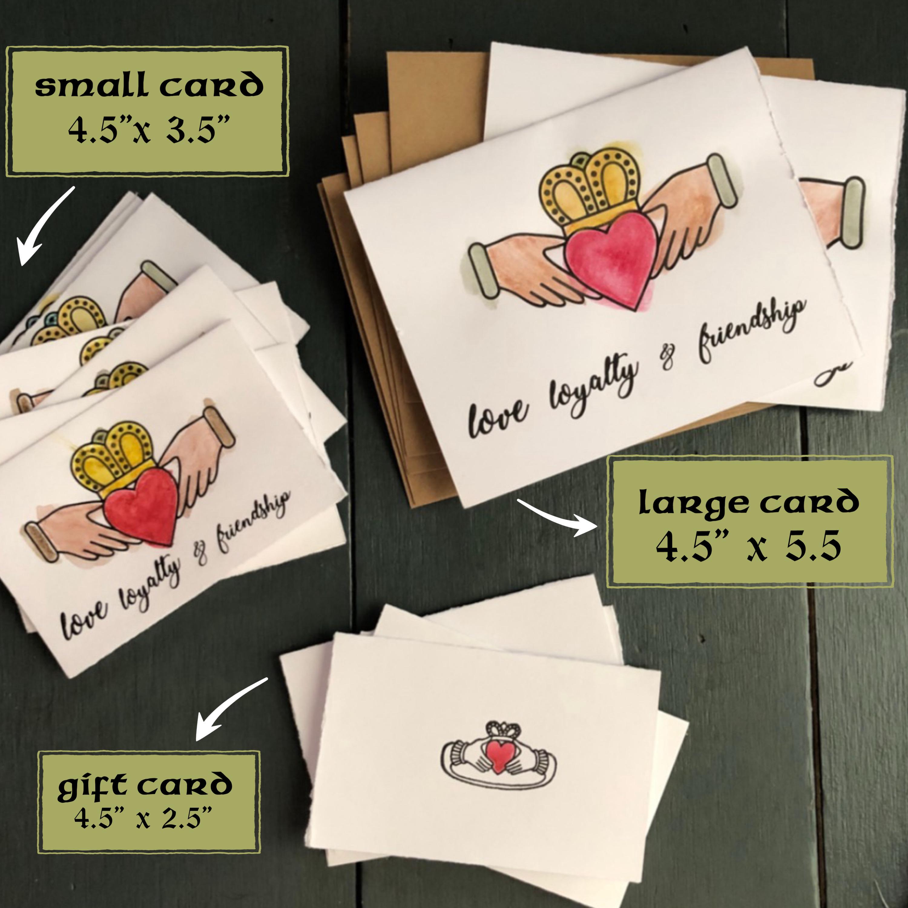 Notecards, CLADDAGH, Love, Loyalty, Friendship, Ireland, Kraft ...