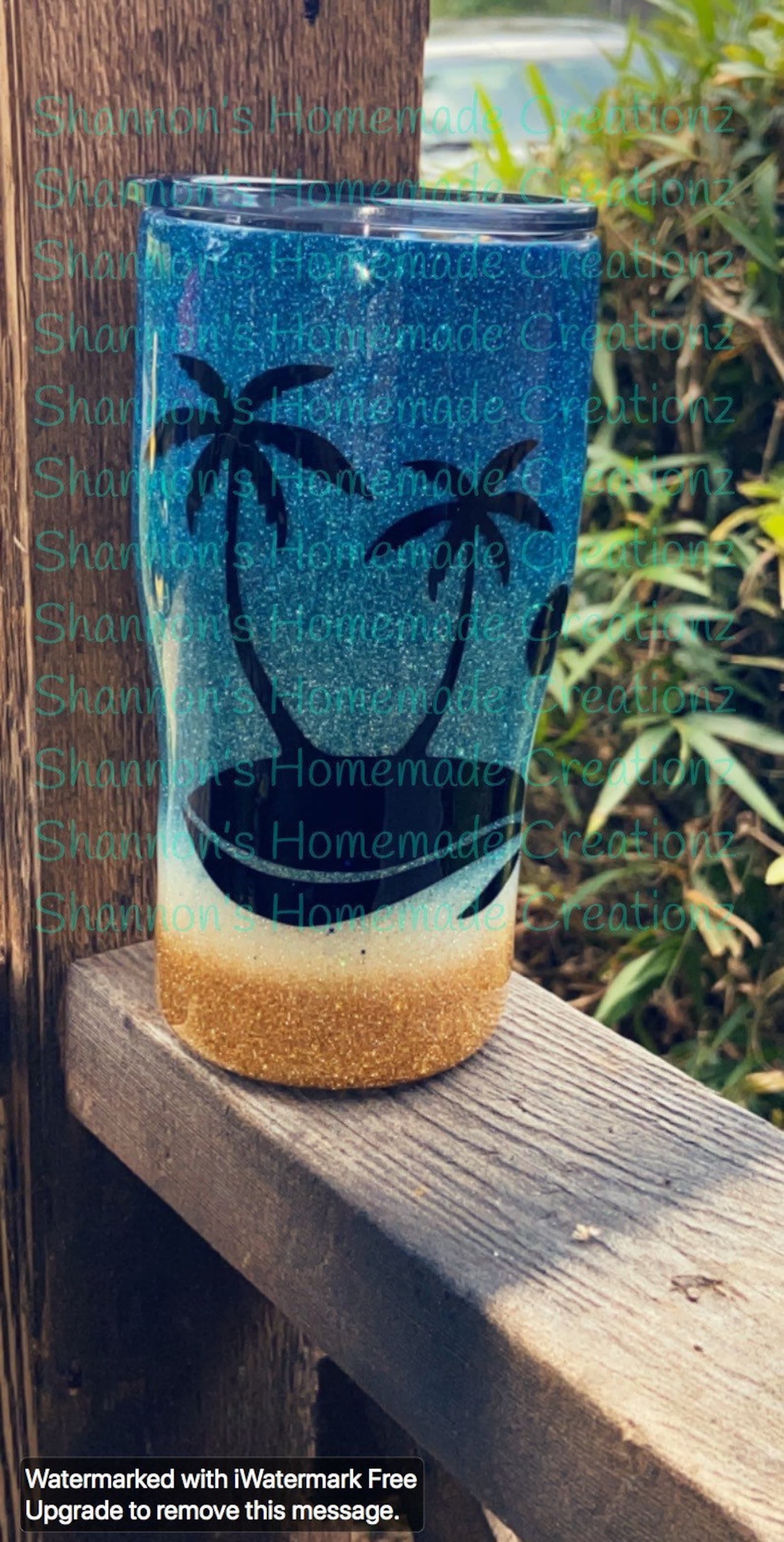 20oz Beach Themed Tumbler Etsy