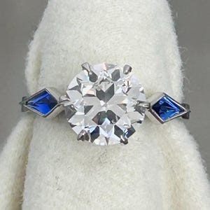 Old European Cut Lab Diamond Ring Vintage Style