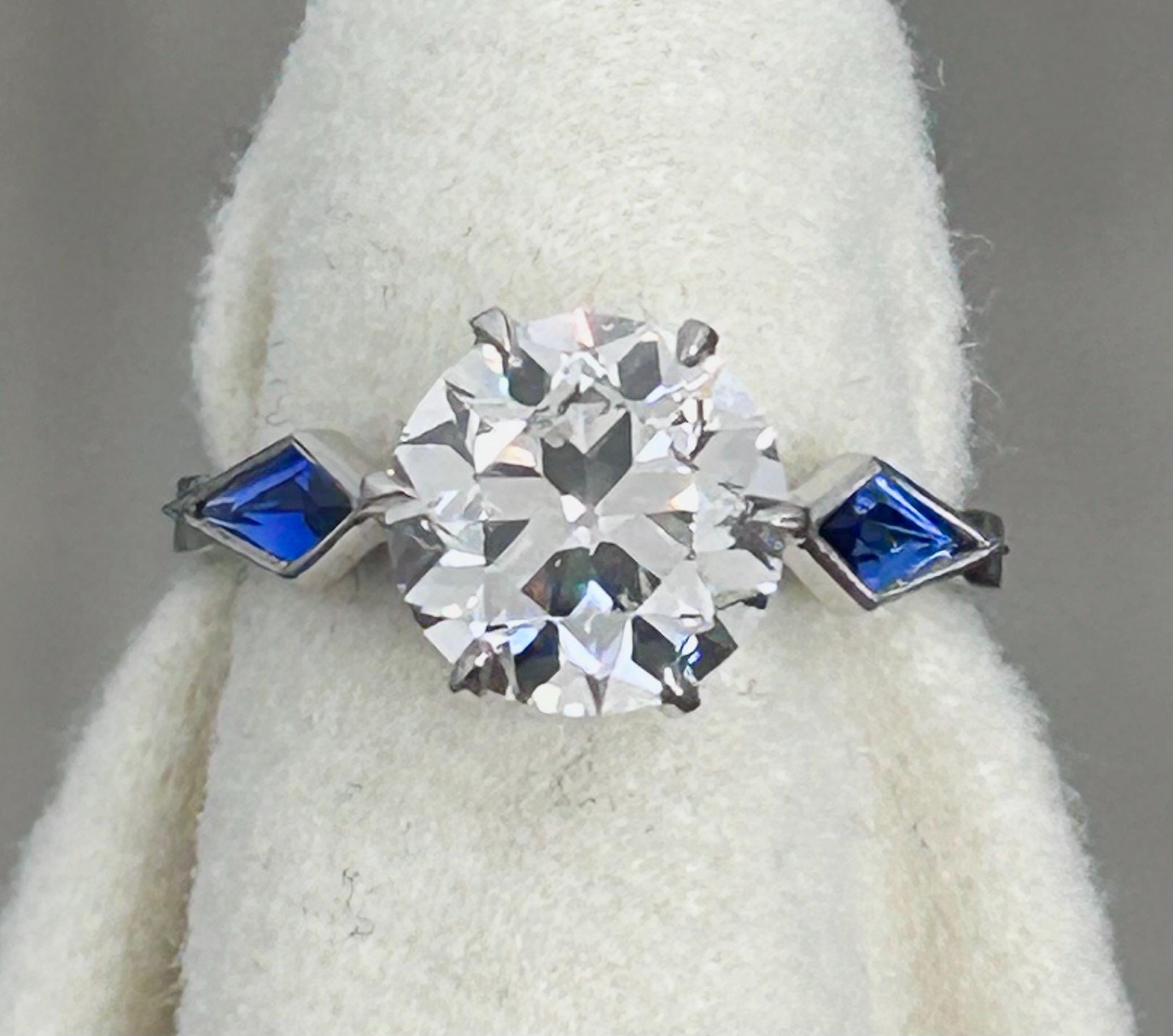 European Cut Lab Diamond Old European Cut Lab Diamond Ring Vintage Style - Etsy