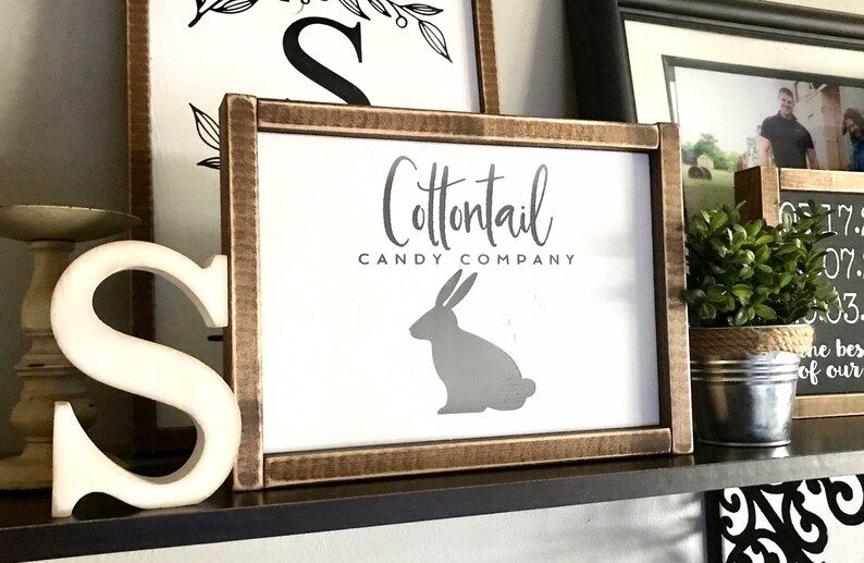 Modern Farmhouse Cottontail Candy Company Easter Decor Spring Sign Easter Sign Farmhouse Sign Bunny Fixer Upper Easter Bunny