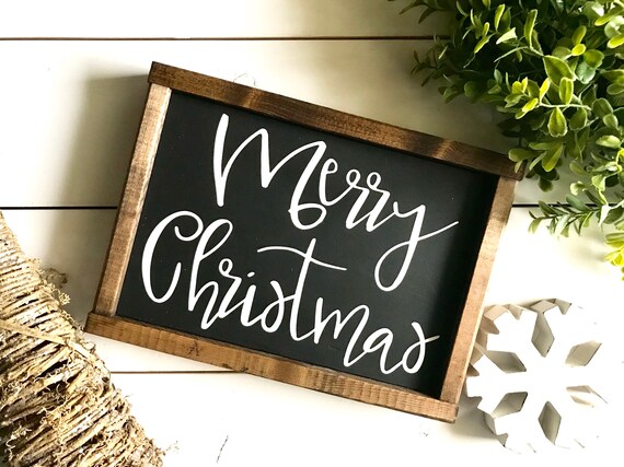 Christmas Sign Farmhouse Sign Merry Christmas Sign | Etsy