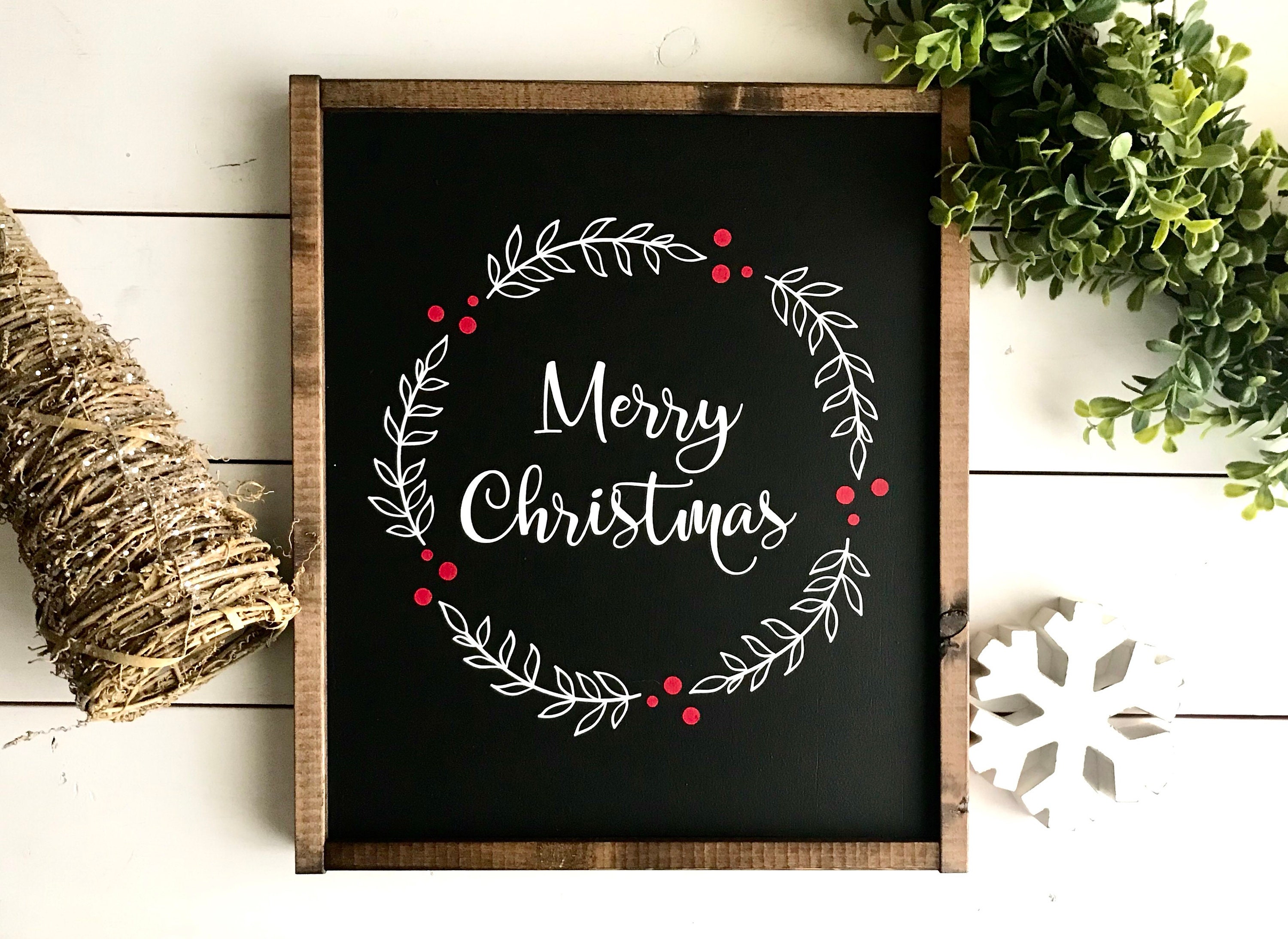 Download Farmhouse Sign Christmas Sign Merry Christmas Merry Christmas Sign Christmas Wreath Sign Holly Christmas Sign Christmas Berries
