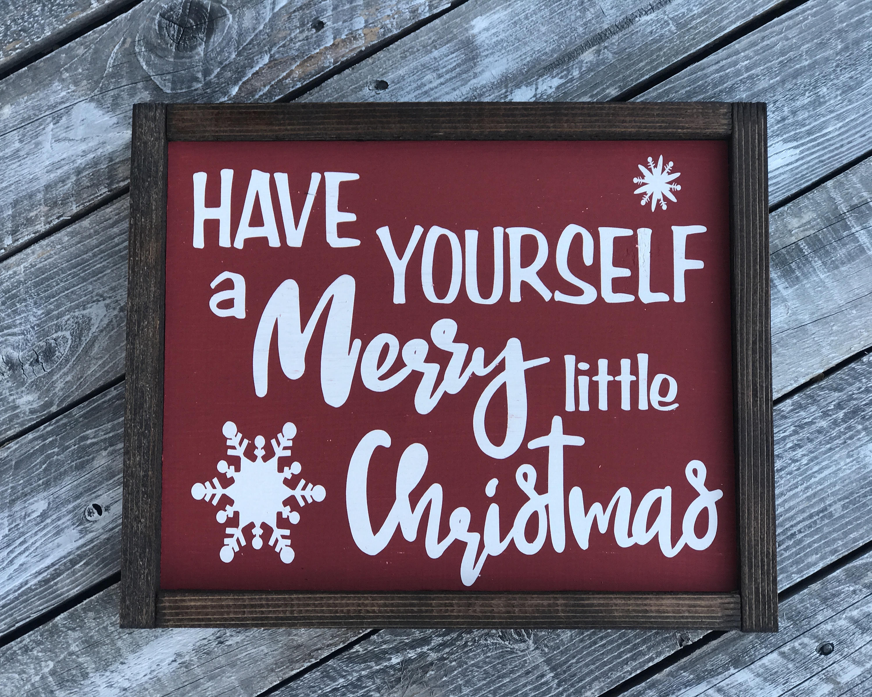Have Yourself A Merry Little Christmas Framed Wood Sign Etsy