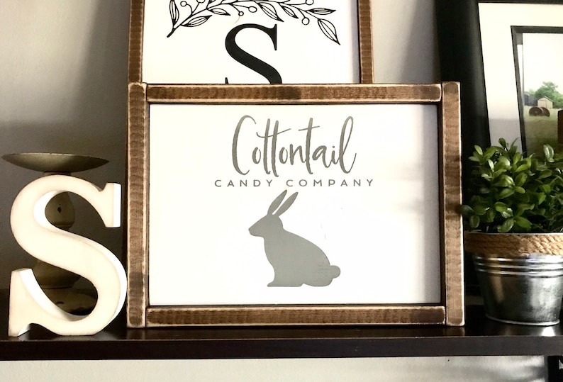 Modern Farmhouse Cottontail Candy Company Easter Decor Spring Sign Easter Sign Farmhouse Sign Bunny Fixer Upper Easter Bunny