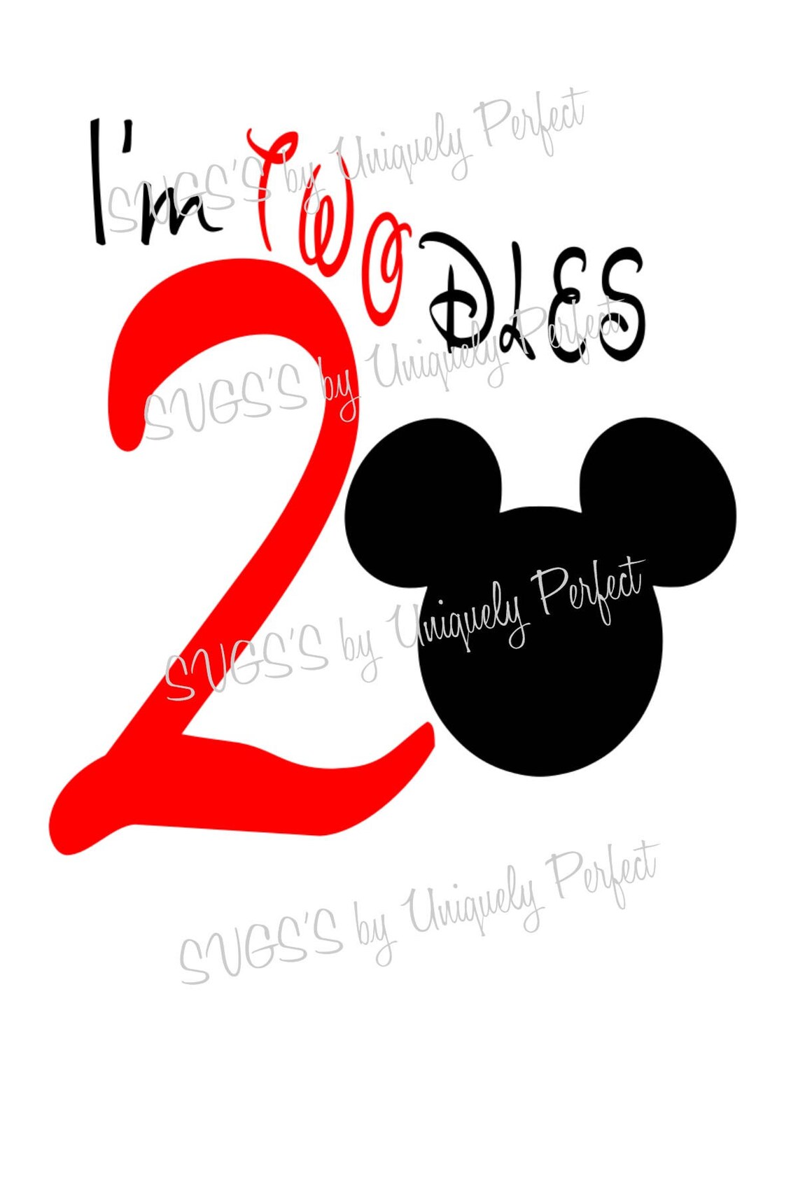 Mickey Mouse Oh Twodles Birthday Present Cutting File Svg Png Etsy