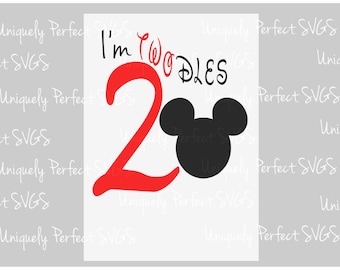 Mickey Mouse oh twodles verjaardagsgeschenk snijden bestand svg png