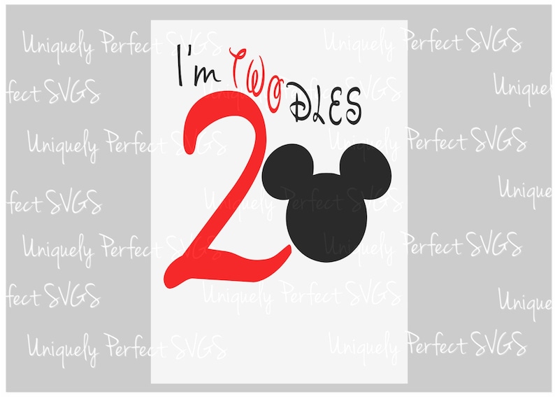 Download Mickey Mouse oh twodles birthday present cutting file svg ...