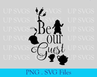 La Bella y la Bestia // sé nuestro invitado // archivo de corte // svg