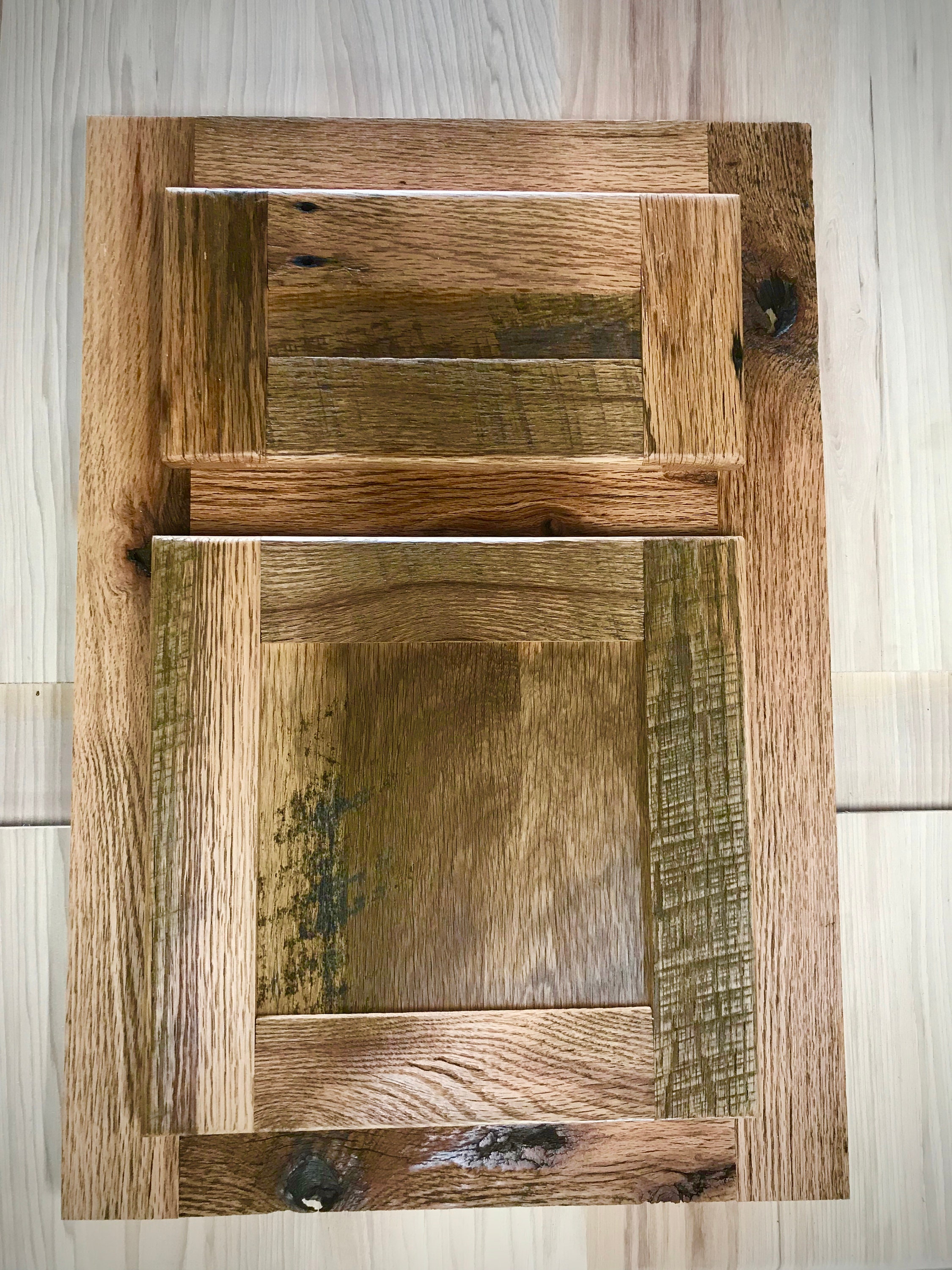 Reclaimed Barnwood Flat Panel Cabinet Doors Drawer Faces Etsy