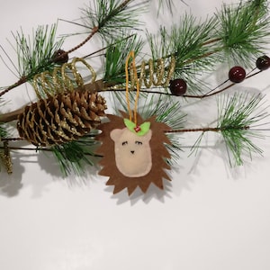 felt hedgehog ornament, Christmas felt decoration, Christmas tree ornament, holiday mini hedgehog decoration