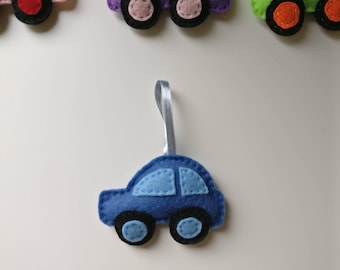 Felt car hanging decoration, mobile, Bag Charm , Handmade, felt charm, stocking stuffers,  toy, car decoration, mini plush, mobile