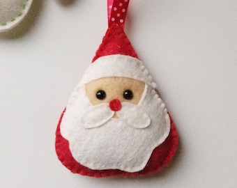 Christmas ornament, Santa Claus, Christmas decoration ,felt ornament, plush Santa ornament , toy, tree ornament, mini plush