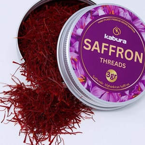 3 Grams Authentic Afghanistan Saffron Threads: Super Negin Spice