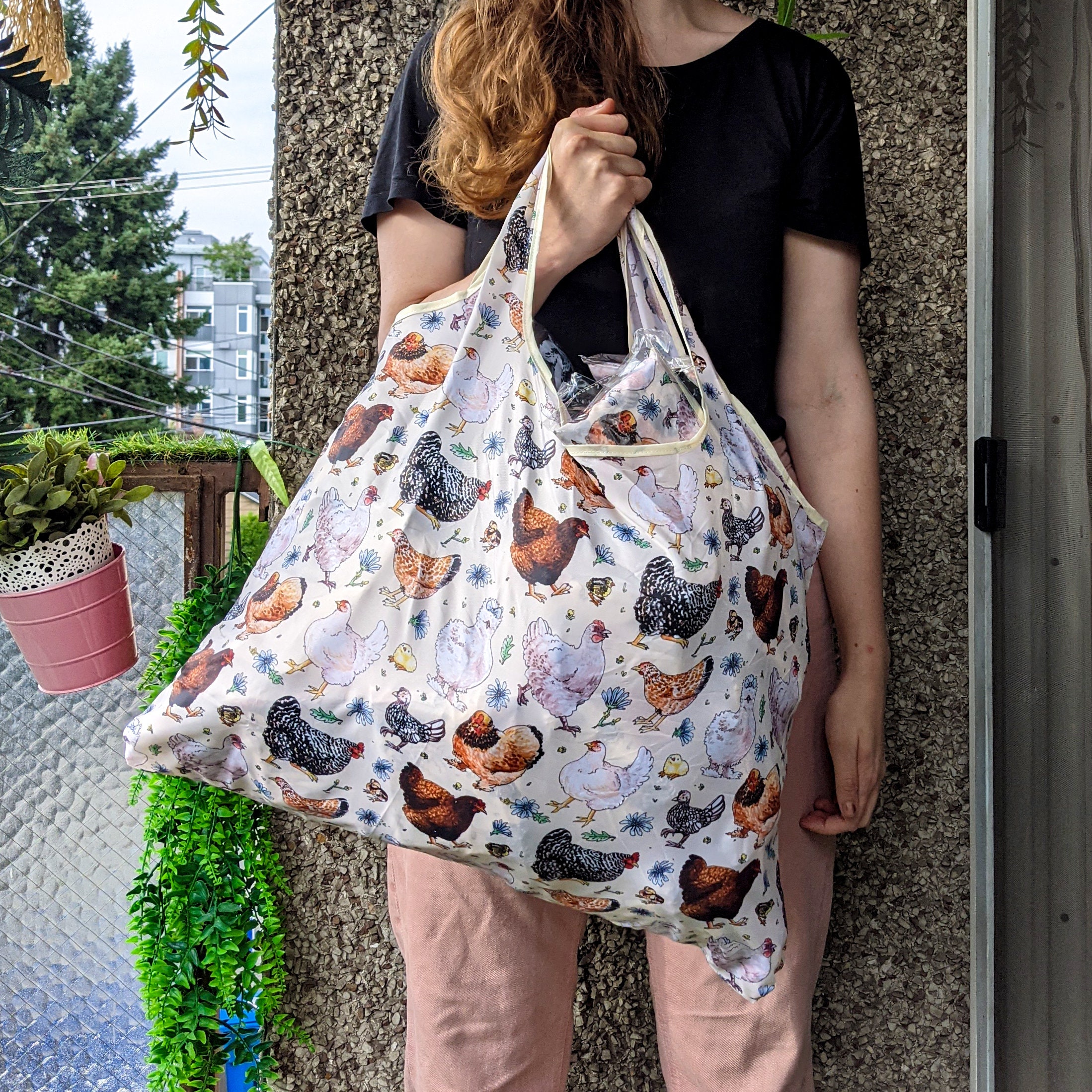 Extra Large Foldable Reusable Bag / Grocery Tote Four Pack — Gwendolyn Wood