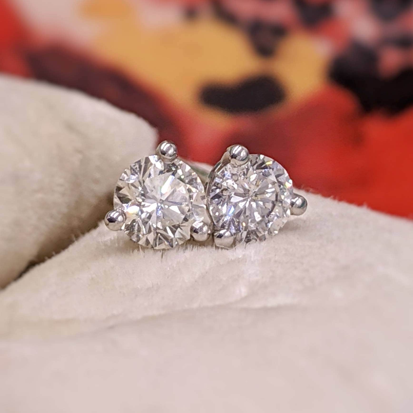 Handmade Full Bezel Diamond Earrings--Ready Set To Go | 1537
