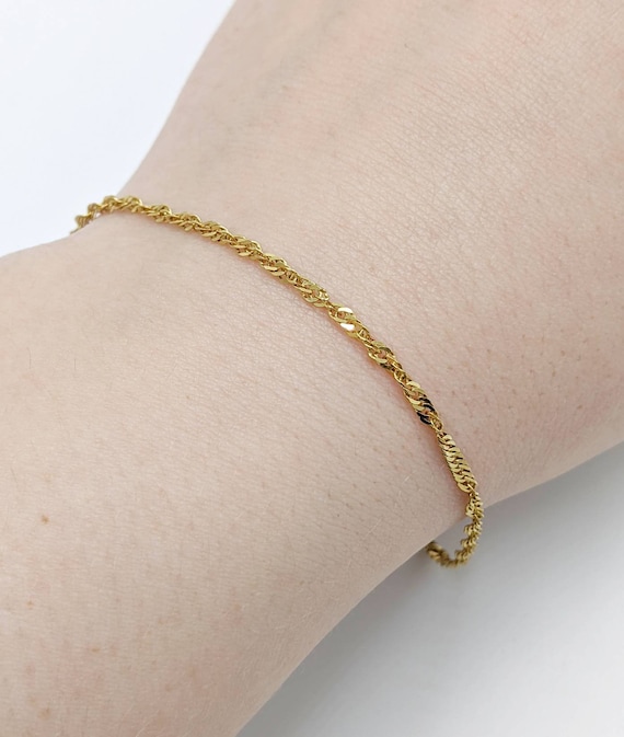 Twisted Heart Bracelet 18K Gold Over Sterling Silver