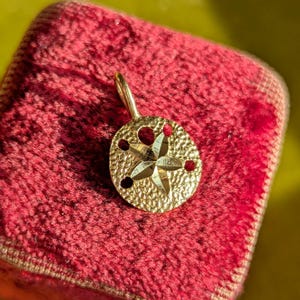 14k Gold Sand Dollar Charm Pendant Ocean Beach Charm