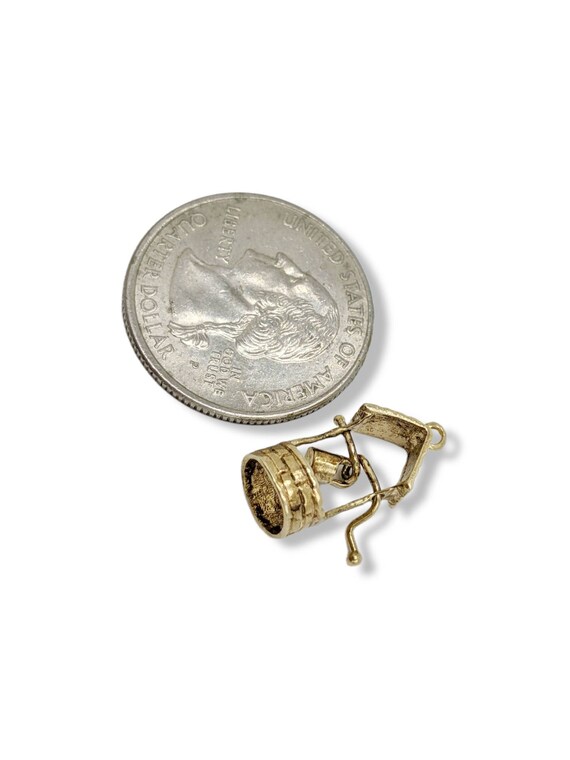 Vintage 14k Gold Wishing Well Charm Movable Gold … - image 7