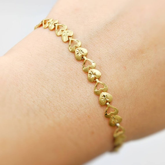 Bracelet gold deals heart design