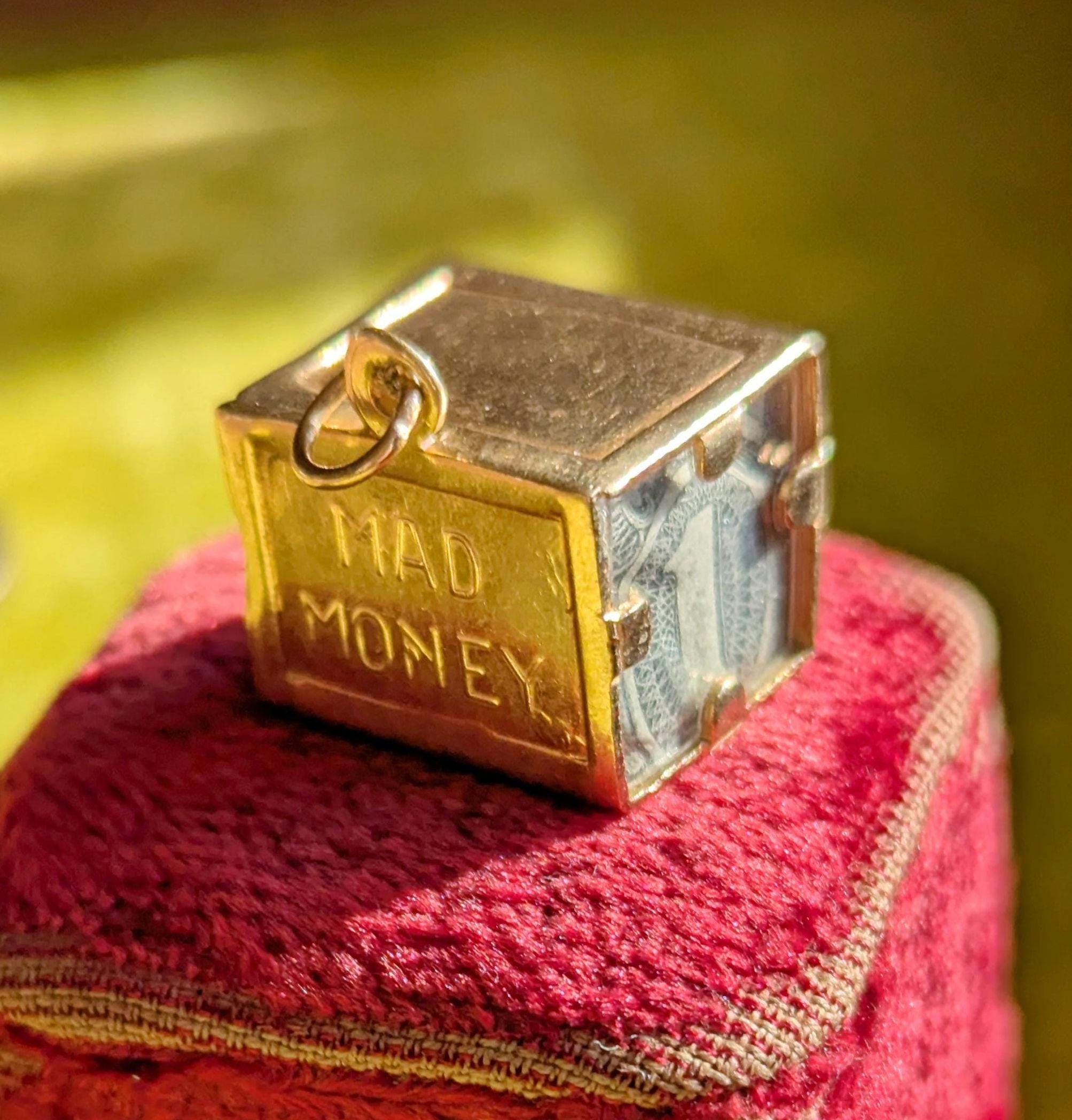 Vintage Gold Mad Money Charm - Etsy