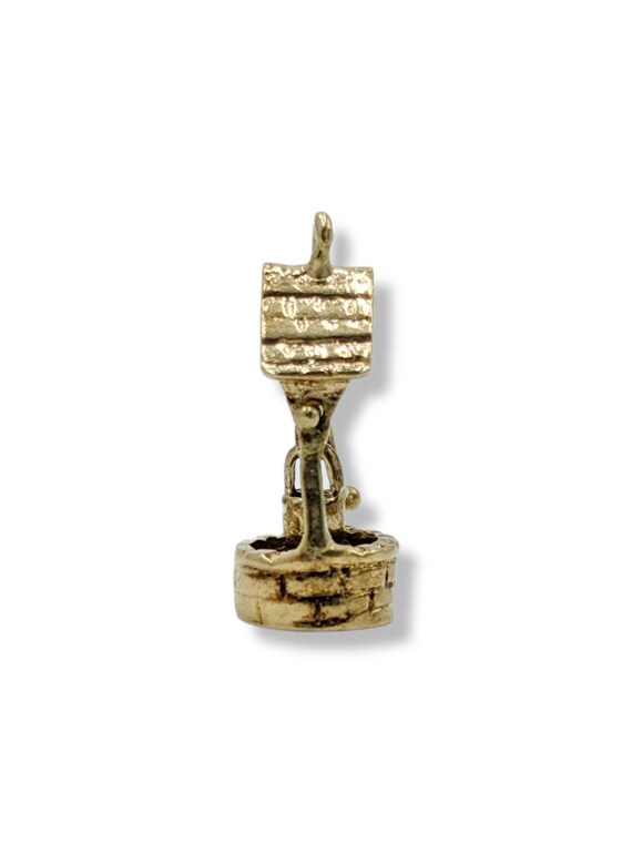 Vintage 14k Gold Wishing Well Charm Movable Gold … - image 6
