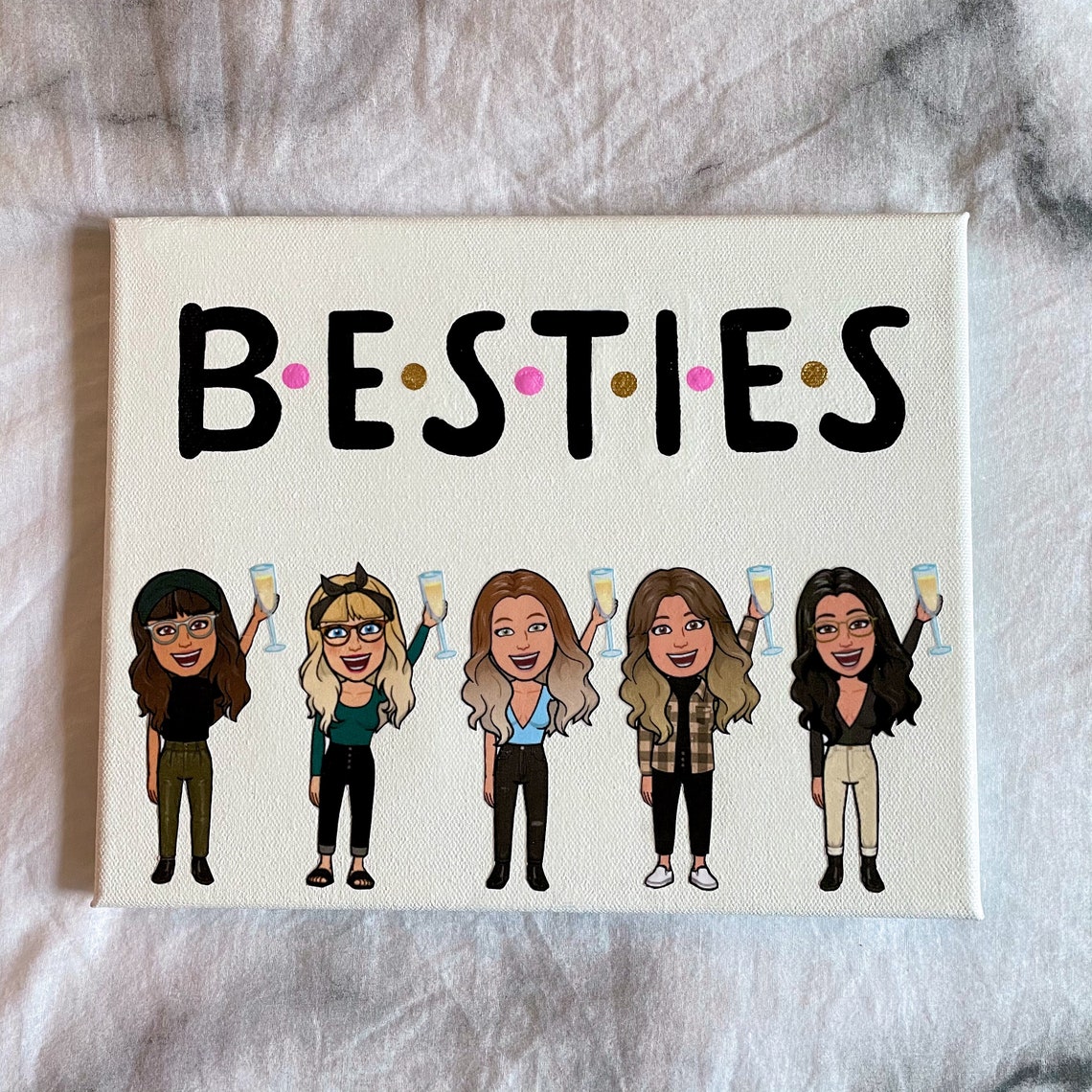 Customizable FRIENDS Canvas Wall Art Custom Handmade Gift Etsy