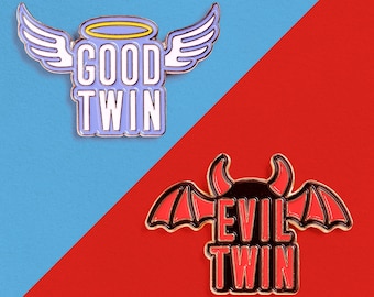 Good & Evil Twin Enamel Pin Set