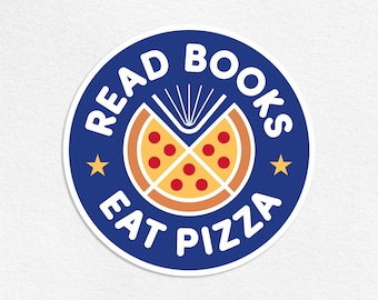 Sticker boeken lezen eten pizza