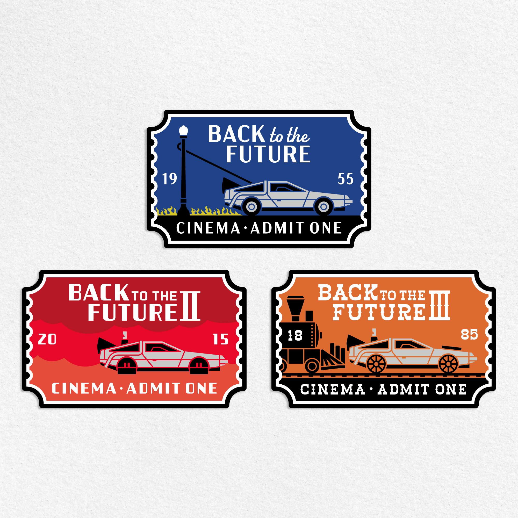 BTTF Trilogy Ticket Sticker Set - Etsy