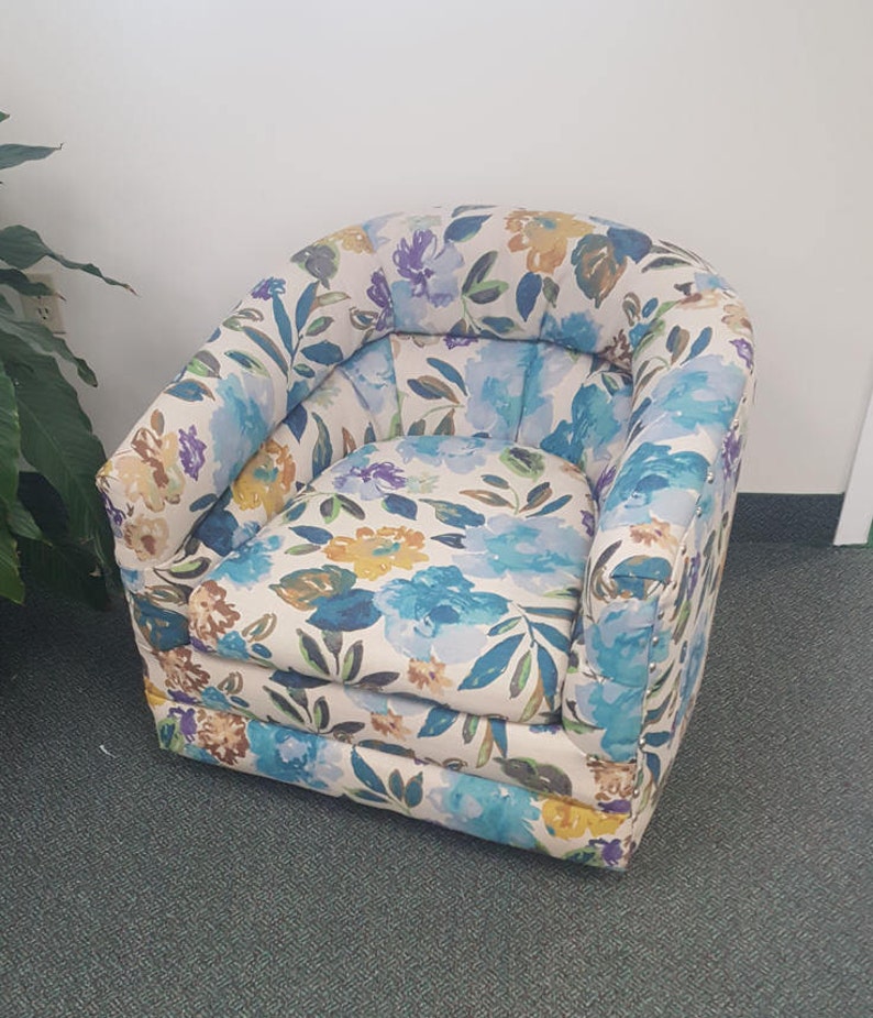 Upholstered Floral Tub Chair Etsy