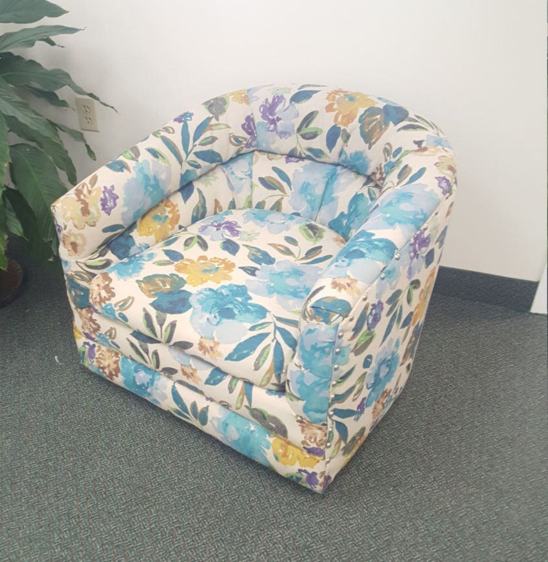Upholstered Floral Tub Chair Etsy