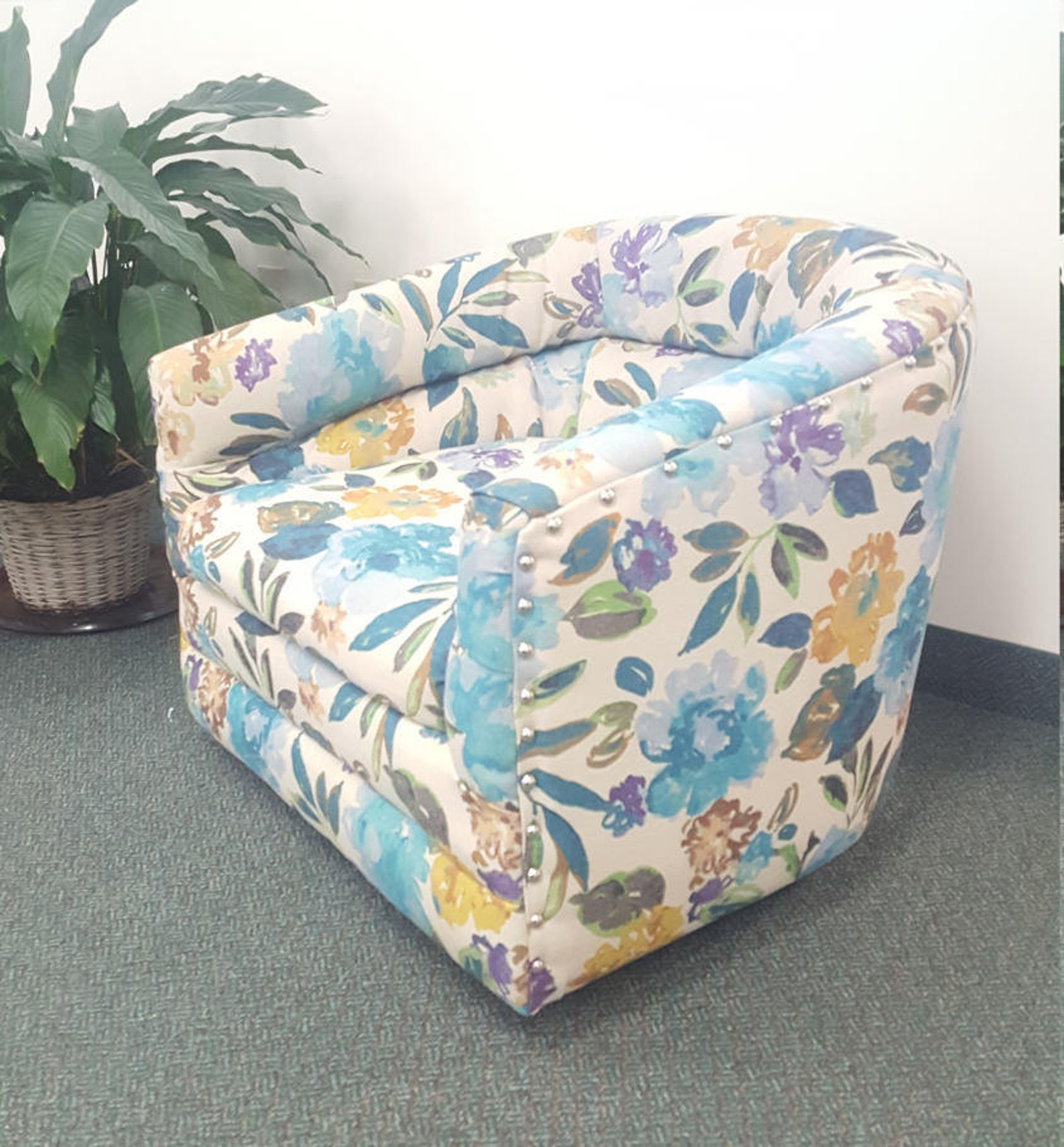 Upholstered Floral Tub Chair Etsy