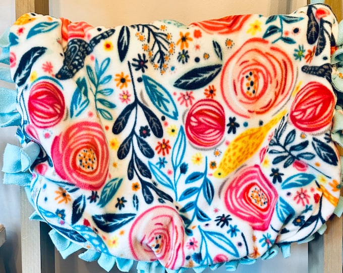 Tied Fleece Pet Blanket - Soft Dog or Cat Blanket - Handmade Pet Throw - Cozy Pet Bedding - Custom Size Fleece Blanket-Small Animal Blanket