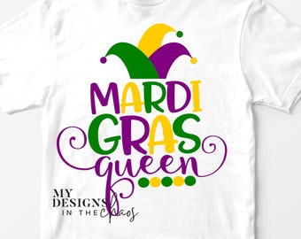 Mardi Gras Queen SVG, Mardi Gras SVG file for Silhouette and Cricut, Fat Tuesday svg, Mardi Gras png, New Orleans svg, Louisiana svg, Joker