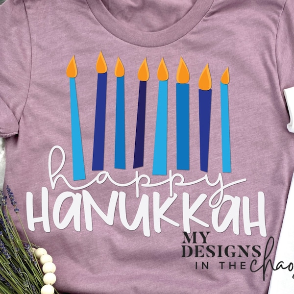 Happy Hanukkah SVG | Hanukkah SVG File for Silhouette and Cricut | Hanukkah gift SVG tshirt | Happy Hanukkah Shirt png | Hanukkah Sign svg