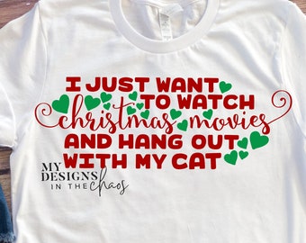 Kerst SVG-bestand/kerst kat minnaar snijden bestand/kat SVG/silhouet Cricut SVG-bestand png