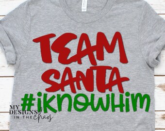 Team Santa Christmas Shirt Design SVG File, Holiday Design, Christmas SVG, Cut File for Silhouette or Cricut , Doll Clothes SVG