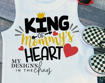Valentine's Day SVG cutting file for Silhouette and Cricut King of Mommy's heart little boy little girl valentine's day cut file cute love
